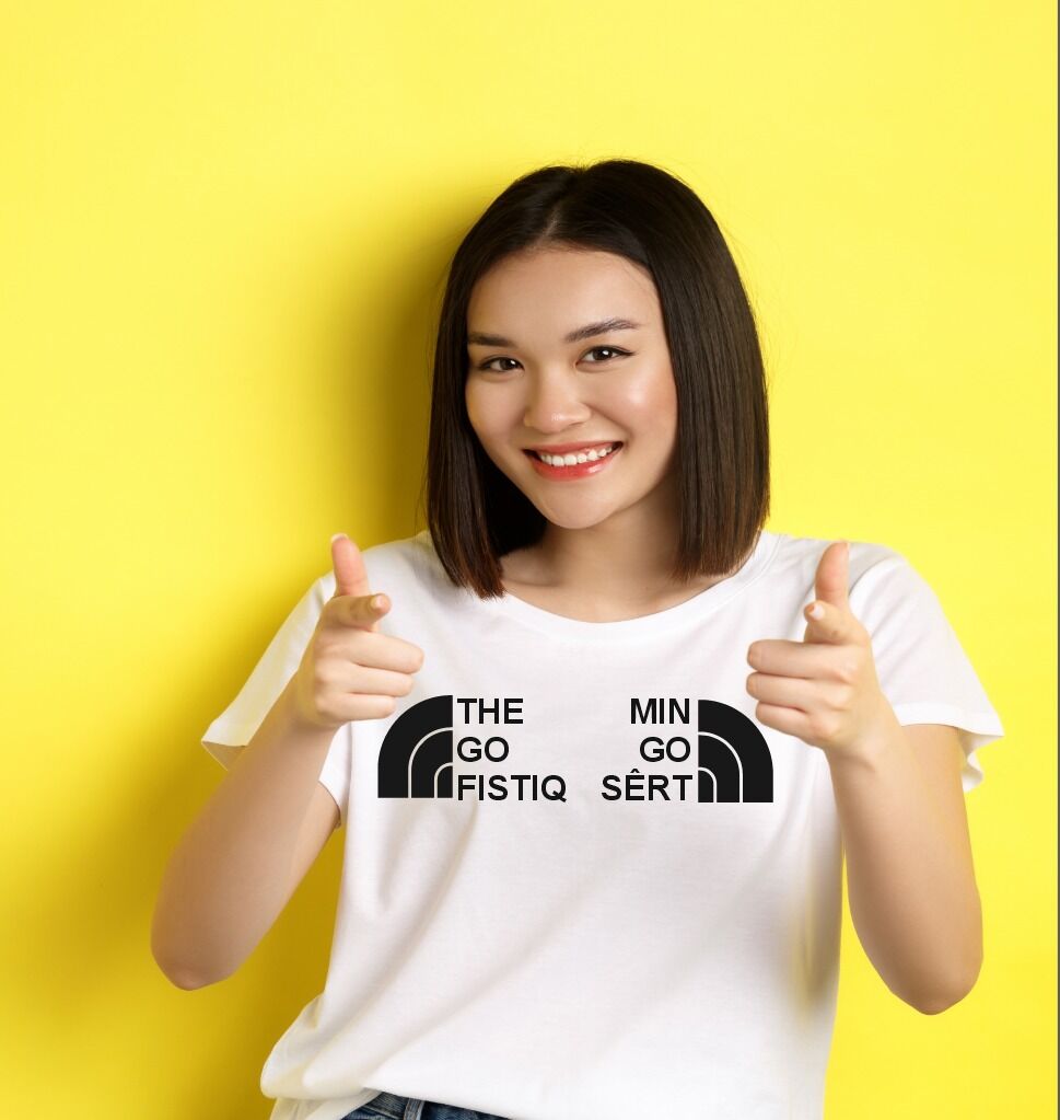 TE GO FISTIK MIN GO SERT BASKILI KÜRTÇE T-SHIRT