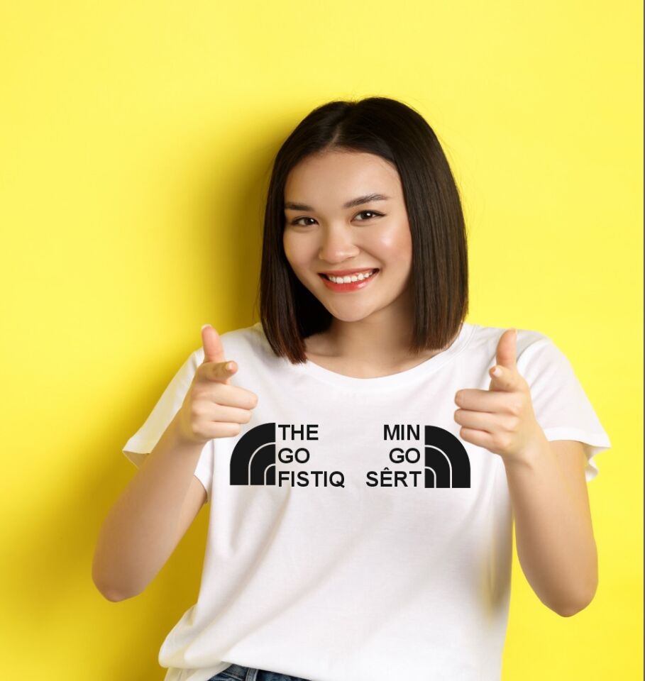 TE GO FISTIK MIN GO SERT BASKILI KÜRTÇE T-SHIRT