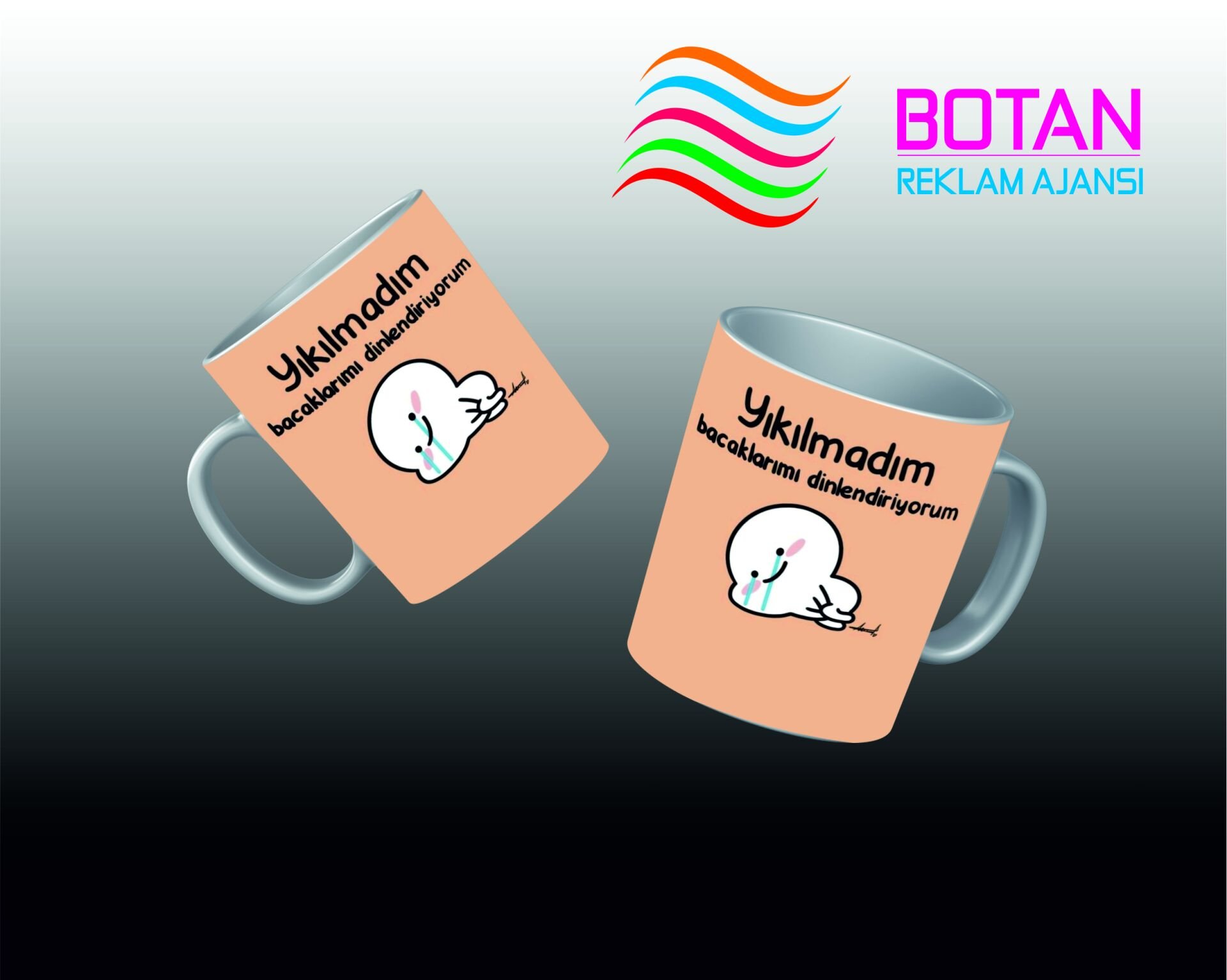 Yıkılmadım Bacaklarımı Dinlendiriyorum :) Temalı Kupa Bardak