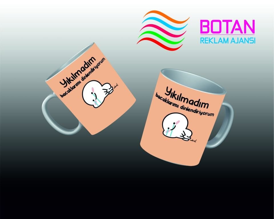 Yıkılmadım Bacaklarımı Dinlendiriyorum :) Temalı Kupa Bardak