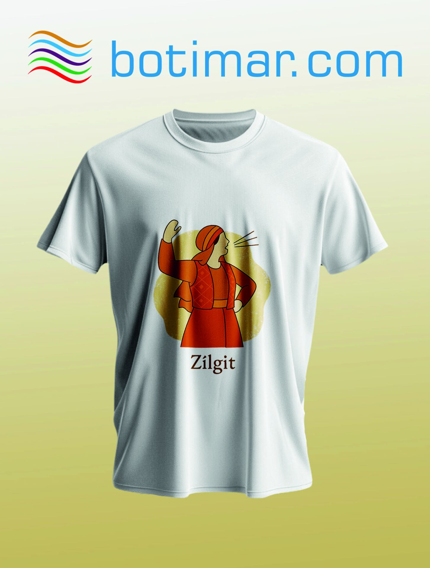 Zîlgit Baskılı Kürtçe T-shırt - T-şîrta Kurdî Ya Çapkirî Ya Zîlgîtî