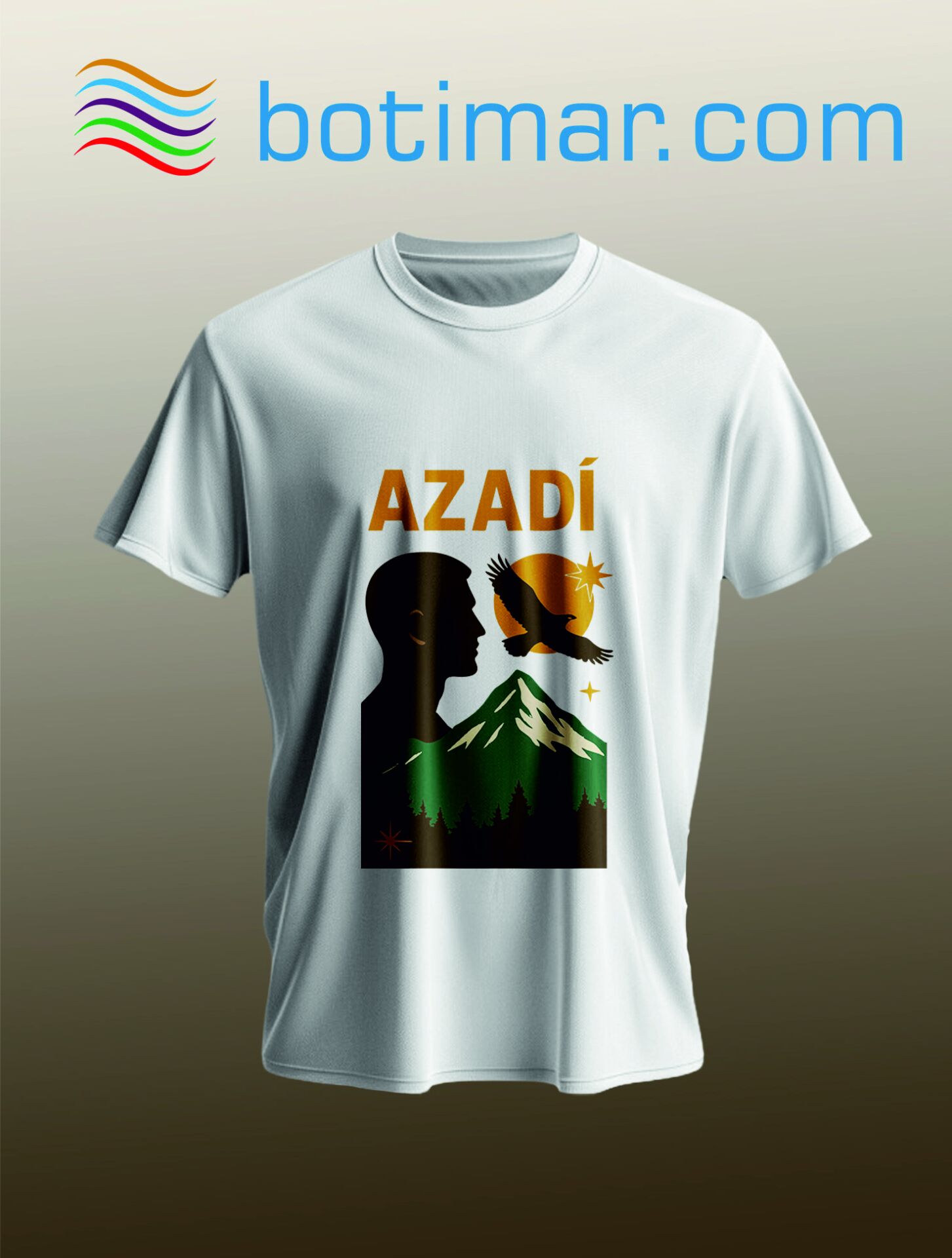 Azadi Temalı Tasarım T-shırt - T-şîrt Bı Dîzayna Bı Temamê Azadî