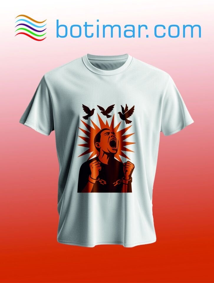 DİRENİŞ TEMALI  T-SHIRT - T-ŞÎRTA BI TEMAMÊ BERXWEDÊRÊ xl - beyaz