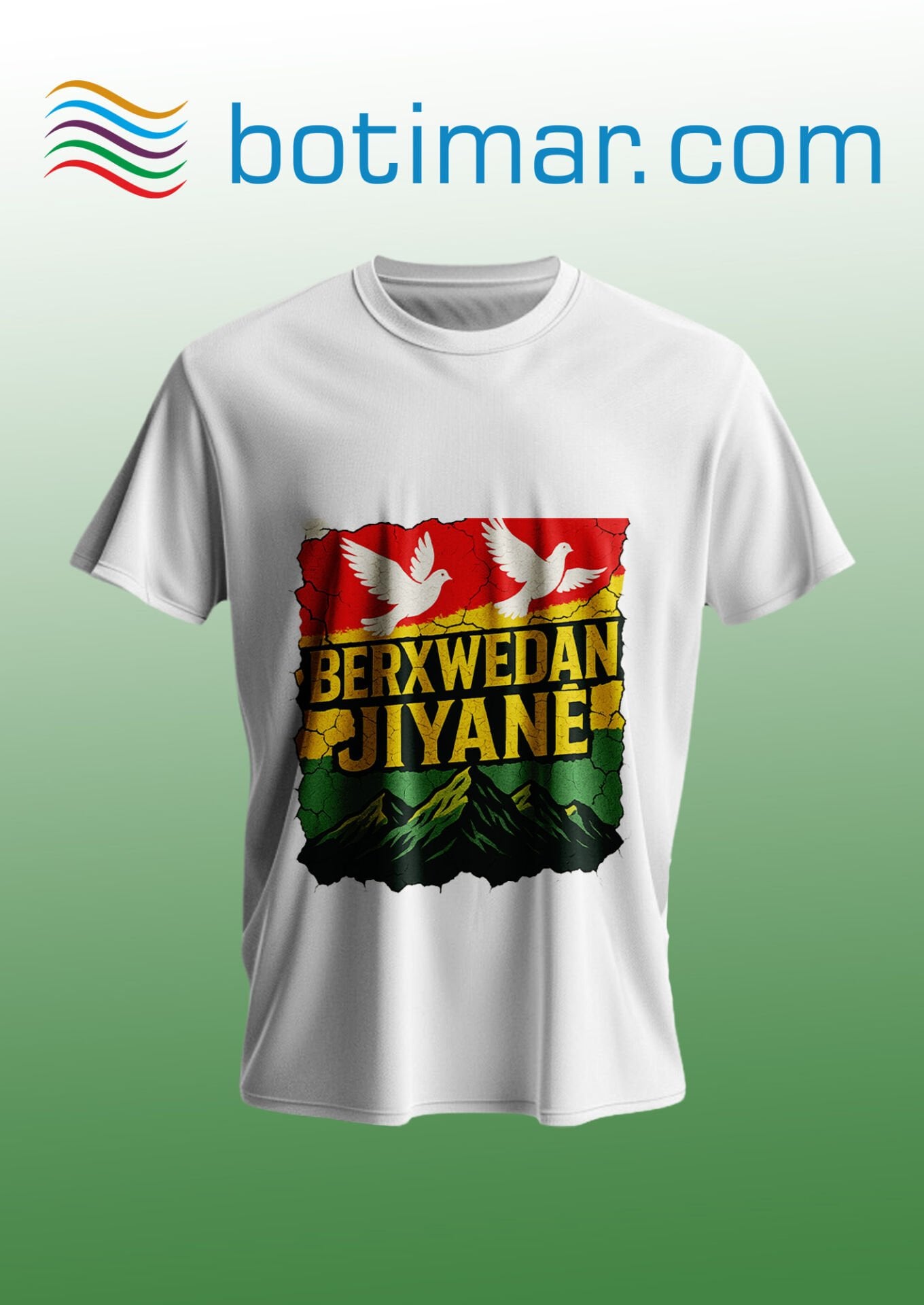 Berxwedan Jıyane Baskılı T-shırt - Berxwedan Jıyane T-şırtê Çapkirî