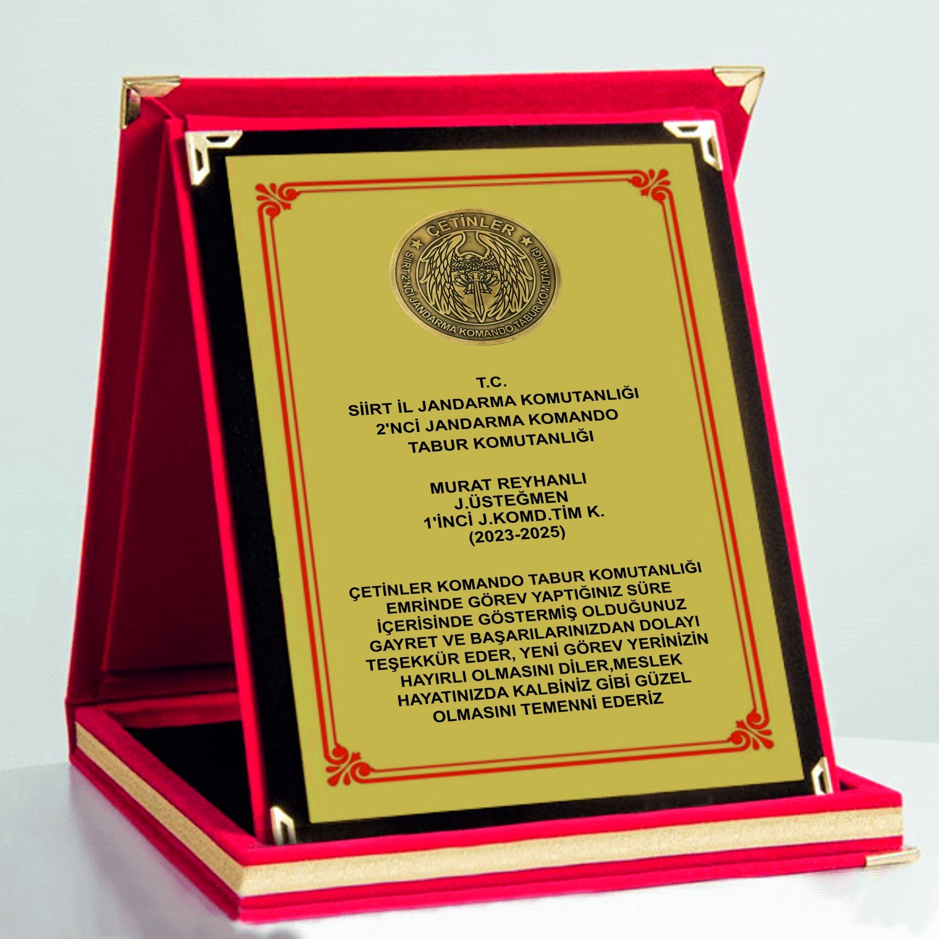 KİŞİYE ÖZEL ORTA BOY PLAKET 20-16 CM